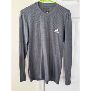 Adidas Aeroknit Long Sleeve Shirt Men's Size Small Gray Athletic Performance Top